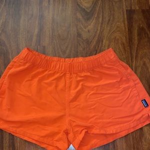Orange Patagonia shorts